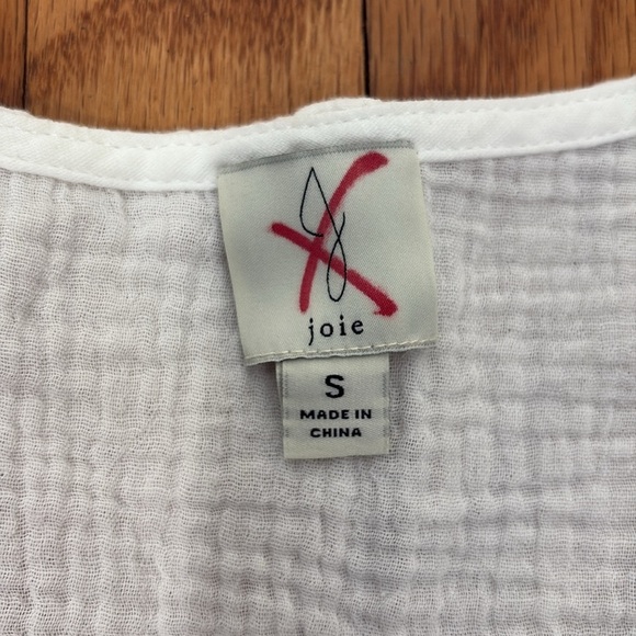 Joie 100% cotton boxy gauze top shirt Oversized white size S - Picture 4 of 6